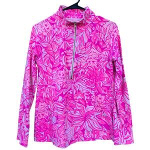 Lilly Pulitzer Popover Pink Cats Pawsitive Cattitude Breast Cancer Print Small